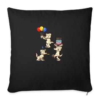Birthday Dog - Sofa pillowcase 17,3'' x 17,3'' (45 x 45 cm) - black - Front