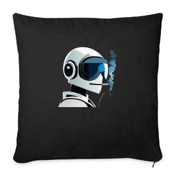 robot is smoking cigarette - Sofakissenbezug 45 x 45 cm - Schwarz - Vorne