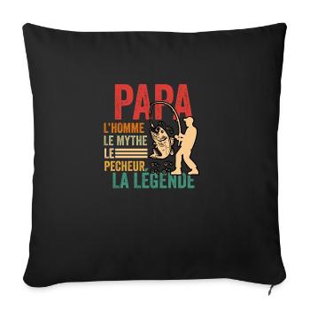 Papa l'homme le mythe le pecheur la légende - Housse de coussin décorative 45 x 45 cm - noir - Devant