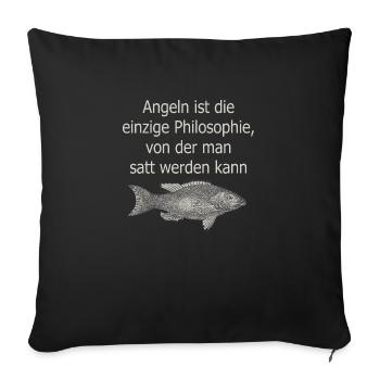 Pêche - Housse de coussin décorative 45 x 45 cm - noir - Devant