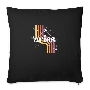 Aries retro horoscope - Sofa pillowcase 17,3'' x 17,3'' (45 x 45 cm) - black - Front