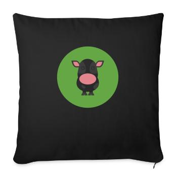 Cow - Sofa pillowcase 17,3'' x 17,3'' (45 x 45 cm) - black - Front
