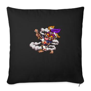 Tiki Mask Jouer de la guitare - Housse de coussin décorative 45 x 45 cm - noir - Devant