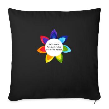 Reiki Magic No wand, just my hands - Sofa pillowcase 17,3'' x 17,3'' (45 x 45 cm) - black - Front