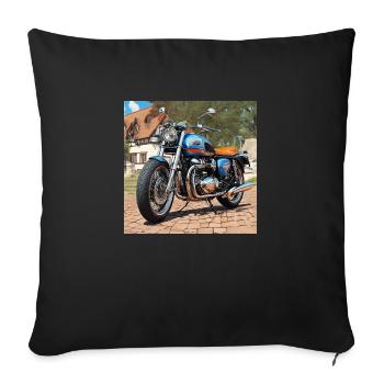 An English Gent - Classic British Motorcycle - Sofa pillowcase 17,3'' x 17,3'' (45 x 45 cm) - black - Front