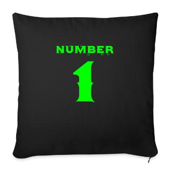 number 1 - Sofa pillowcase 17,3'' x 17,3'' (45 x 45 cm) - black - Front