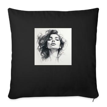 One Line Woman - Sofa pillowcase 17,3'' x 17,3'' (45 x 45 cm) - black - Front