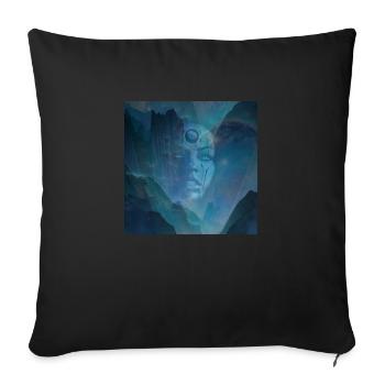 Fantasy Art Futuristic Female Face Retrofuturism - Sofa pillowcase 17,3'' x 17,3'' (45 x 45 cm) - black - Front