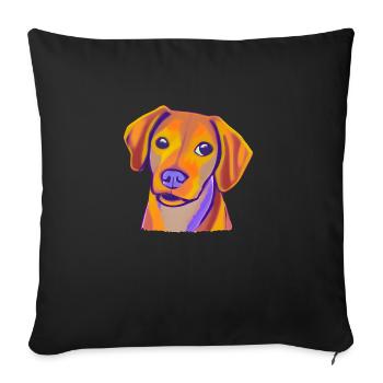Chiots mignons - Housse de coussin décorative 45 x 45 cm - noir - Devant