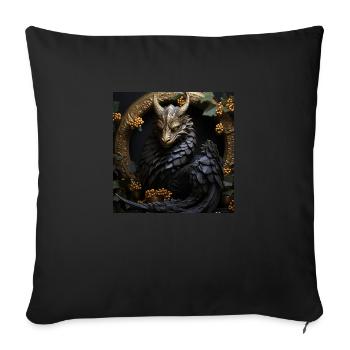 Drache schwarz gold - Sofakissenbezug 45 x 45 cm - Schwarz - Vorne