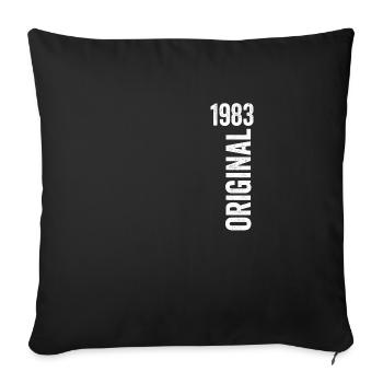 1983 Original Geburtstagsgeschenk 1983 - Sofakissenbezug 45 x 45 cm - Schwarz - Vorne