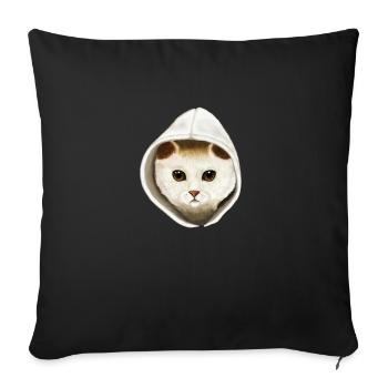 Cat - Sofa pillowcase 17,3'' x 17,3'' (45 x 45 cm) - black - Front