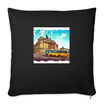 Berlin Bus - Housse de coussin décorative 45 x 45 cm - noir - Devant