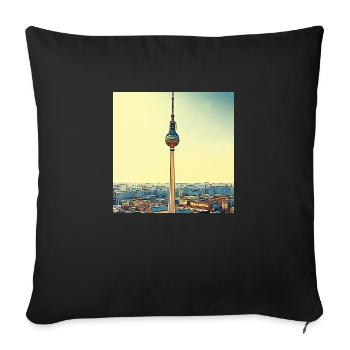 Berlin TV Tower - Sofa pillowcase 17,3'' x 17,3'' (45 x 45 cm) - black - Front