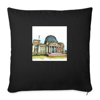 Berliner Bundestag - Sofakissenbezug 45 x 45 cm - Schwarz - Vorne