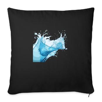 Water splashes! - Sofa pillowcase 17,3'' x 17,3'' (45 x 45 cm) - black - Front
