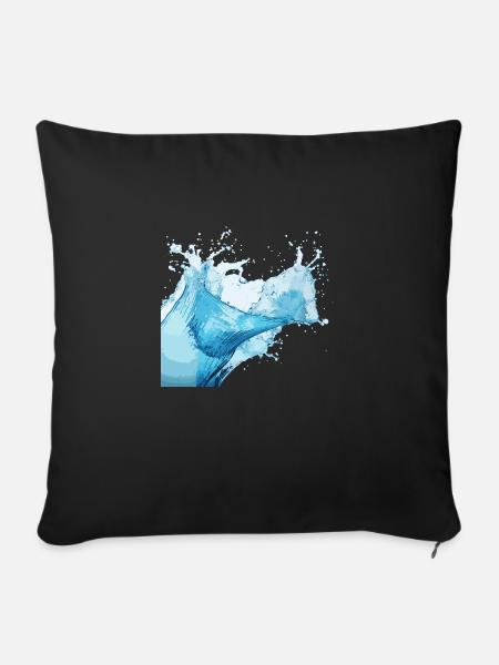 Wasserspritzer! - Sofakissenbezug 45 x 45 cm - Schwarz