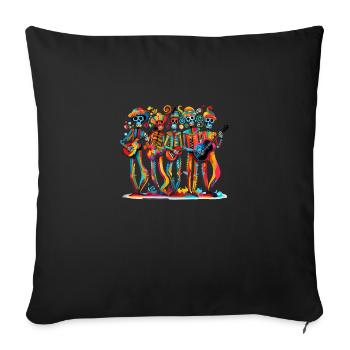 Le Colorful Skeleton Band - Housse de coussin décorative 45 x 45 cm - noir - Devant
