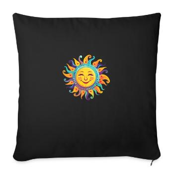 the cheerful sun - Sofa pillowcase 17,3'' x 17,3'' (45 x 45 cm) - black - Front