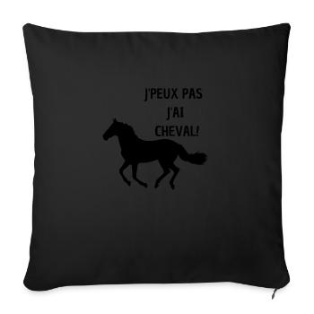 J'peux pas j'ai cheval - Housse de coussin décorative 45 x 45 cm - noir - Devant