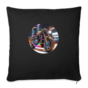 Sci-Fi Motorcycle - Sofa pillowcase 17,3'' x 17,3'' (45 x 45 cm) - black - Front