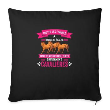 cavalière / Les Meilleures Deviennent Cavalières - Housse de coussin décorative 45 x 45 cm - noir - Devant