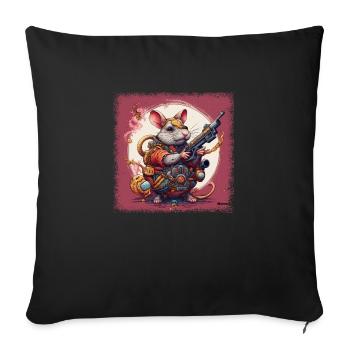 wisdom bday cat everything is ok don't worry - Sofa pillowcase 17,3'' x 17,3'' (45 x 45 cm) - black - Front