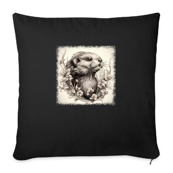dictons cadeau d’anniversaire couleurs animal aquatique ville - Housse de coussin décorative 45 x 45 cm - noir - Devant