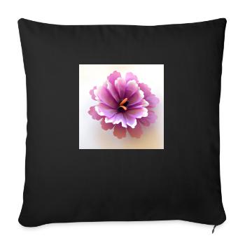 Flower Rosa - Sofakissenbezug 45 x 45 cm - Schwarz - Vorne