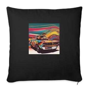 Colorful Car - Sofakissenbezug 45 x 45 cm - Schwarz - Vorne