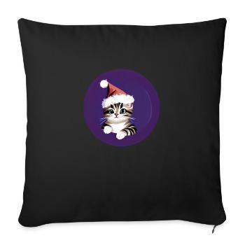 Cat X-Mas Cat Owner Christmas House Cat - Sofa pillowcase 17,3'' x 17,3'' (45 x 45 cm) - black - Front