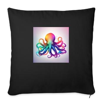 Octopus colored No.3 - Sofa pillowcase 17,3'' x 17,3'' (45 x 45 cm) - black - Front