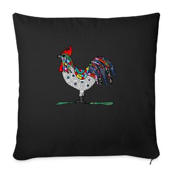 Rooster - Sofa pillowcase 17,3'' x 17,3'' (45 x 45 cm) - black - Front