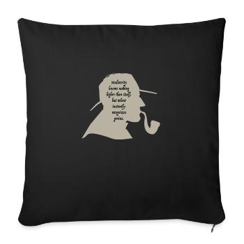 Le talent reconnaît instantanément la citation géniale de Sherlock. - Housse de coussin décorative 45 x 45 cm - noir - Devant
