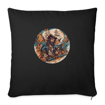 Old Pirate - Sofa pillowcase 17,3'' x 17,3'' (45 x 45 cm) - black - Front