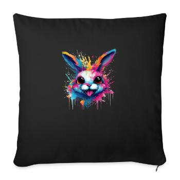 colorful bunny - Sofa pillowcase 17,3'' x 17,3'' (45 x 45 cm) - black - Front