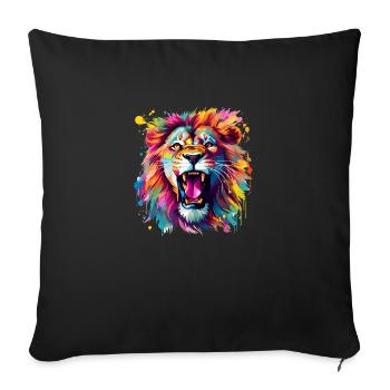 colorful roar - Sofa pillowcase 17,3'' x 17,3'' (45 x 45 cm) - black - Front