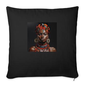 African Beauty - Housse de coussin décorative 45 x 45 cm - noir - Devant