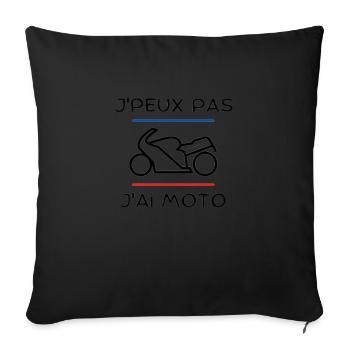 J'peux pas j'ai moto - Housse de coussin décorative 45 x 45 cm - noir - Devant