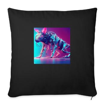 Cyber Animals - Sofa pillowcase 17,3'' x 17,3'' (45 x 45 cm) - black - Front