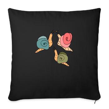 Escargots - Housse de coussin décorative 45 x 45 cm - noir - Devant