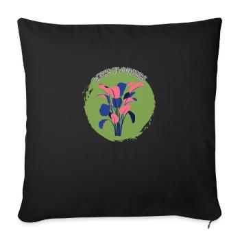 Flowers Flowers Love Close to Nature - Sofa pillowcase 17,3'' x 17,3'' (45 x 45 cm) - black - Front
