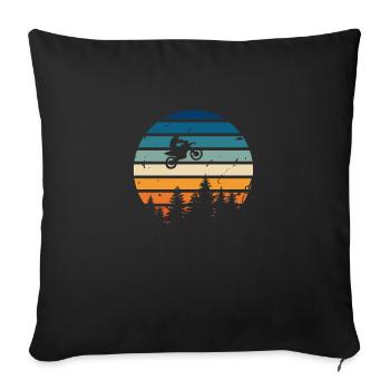 Moto rétro - Housse de coussin décorative 45 x 45 cm - noir - Devant