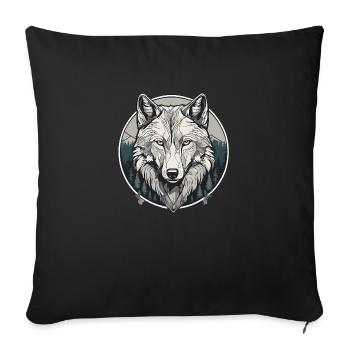 Yellow Eyed Wolf - Sofa pillowcase 17,3'' x 17,3'' (45 x 45 cm) - black - Front