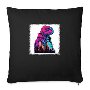 sayings cool funny quote wave turtle lover diving - Sofa pillowcase 17,3'' x 17,3'' (45 x 45 cm) - black - Front
