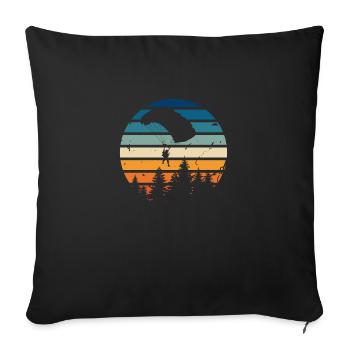Retro-Fallschirm - Sofakissenbezug 45 x 45 cm - Schwarz - Vorne