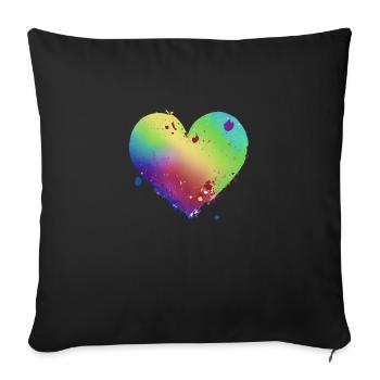Valentine's Day, Mother's Day, Wedding, Love, Engagement - Sofa pillowcase 17,3'' x 17,3'' (45 x 45 cm) - black - Front