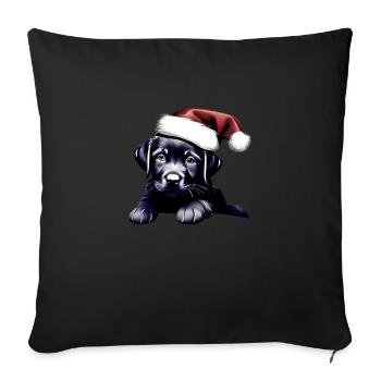 Propriétaire du Labrador Christmas Labrador Retriever - Housse de coussin décorative 45 x 45 cm - noir - Devant
