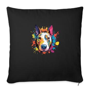 Bull terrier - Housse de coussin décorative 45 x 45 cm - noir - Devant