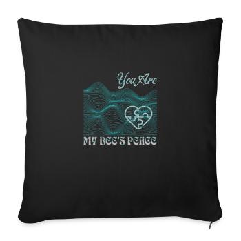 Bee's Peace - Sofa pillowcase 17,3'' x 17,3'' (45 x 45 cm) - black - Front